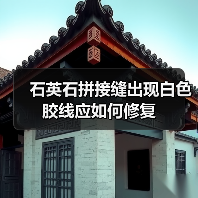 石英石拼接缝出现白色胶线应如何修复（图1）