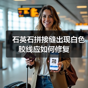 石英石拼接缝出现白色胶线应如何修复（图4）