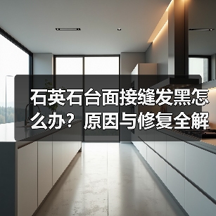 石英石台面接缝发黑怎么办？原因与修复全解析（图1）