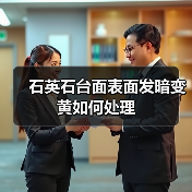 石英石台面表面发暗变黄如何处理（图1）
