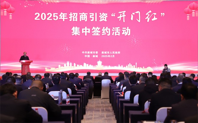 麻城市委市政府举行2025年招商引资“开门红”集中签约活动(图2)